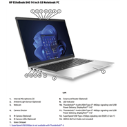 HP elitebook 840 G9 Core i5-1245U 16GB DDR5 256GB NVMe 14" FHD Win11 Pro Ex-Lease Premium Business laptop 3 months Warranty